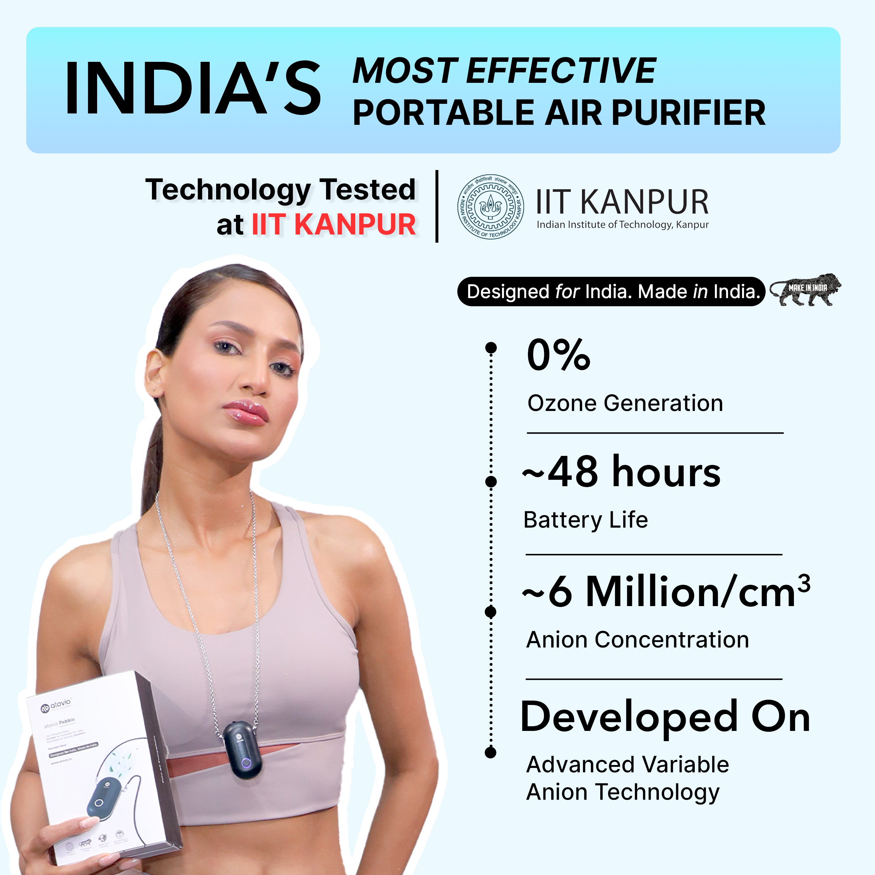 atovio Pebble- India's Most Effective Wearable Air Purifier