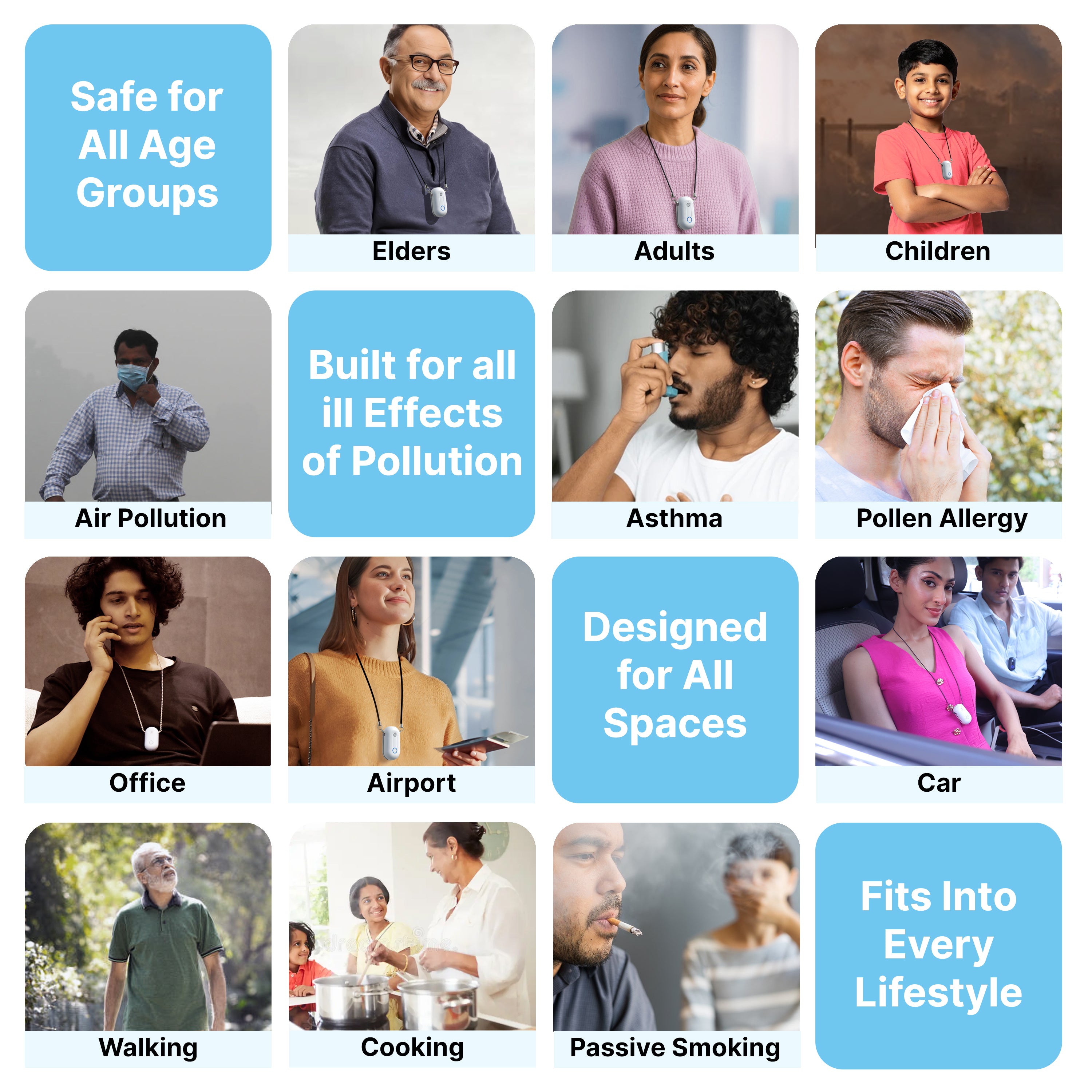 Personalised atovio Pebble- Wearable Air Purifier