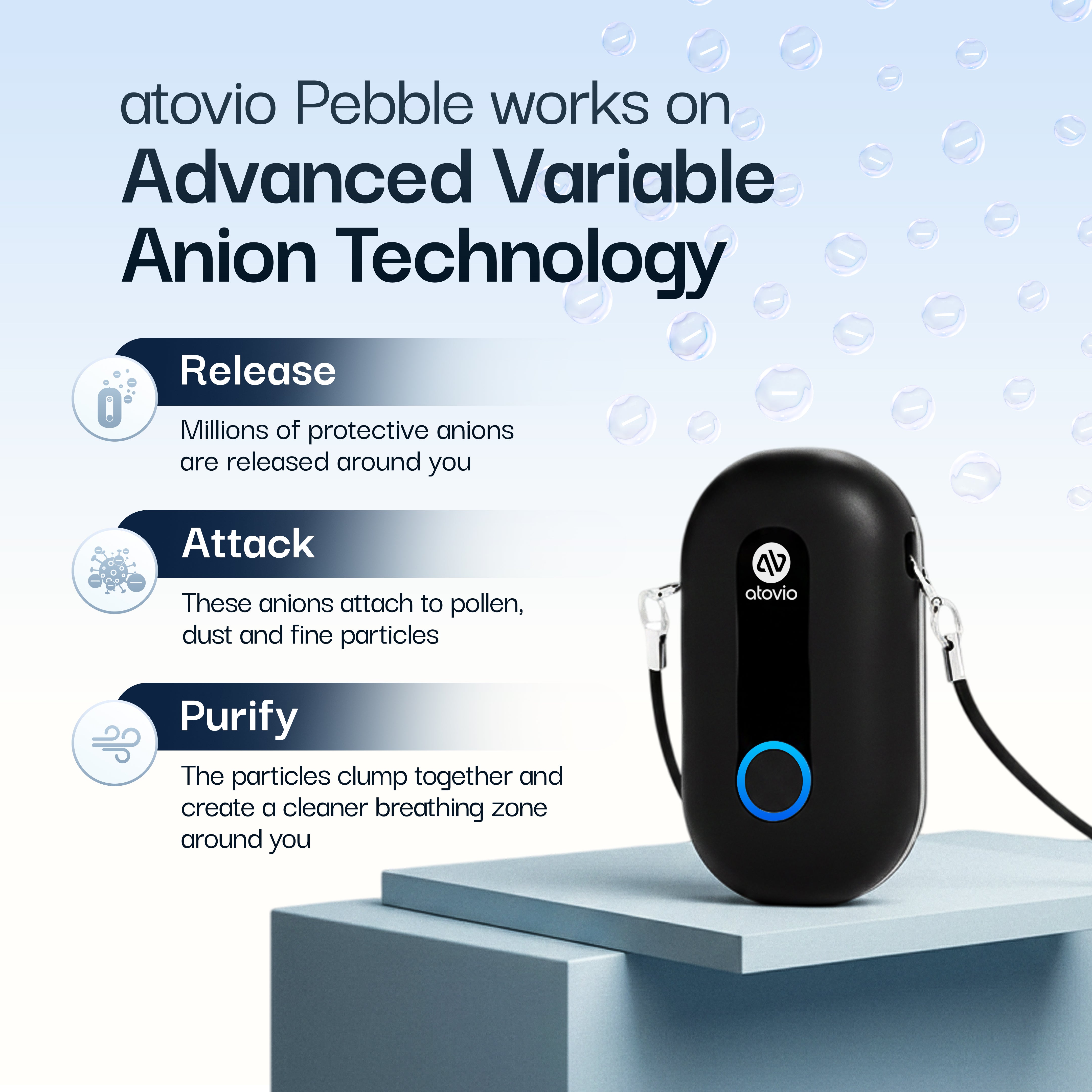 atovio Pebble- India's Most Effective Wearable Air Purifier