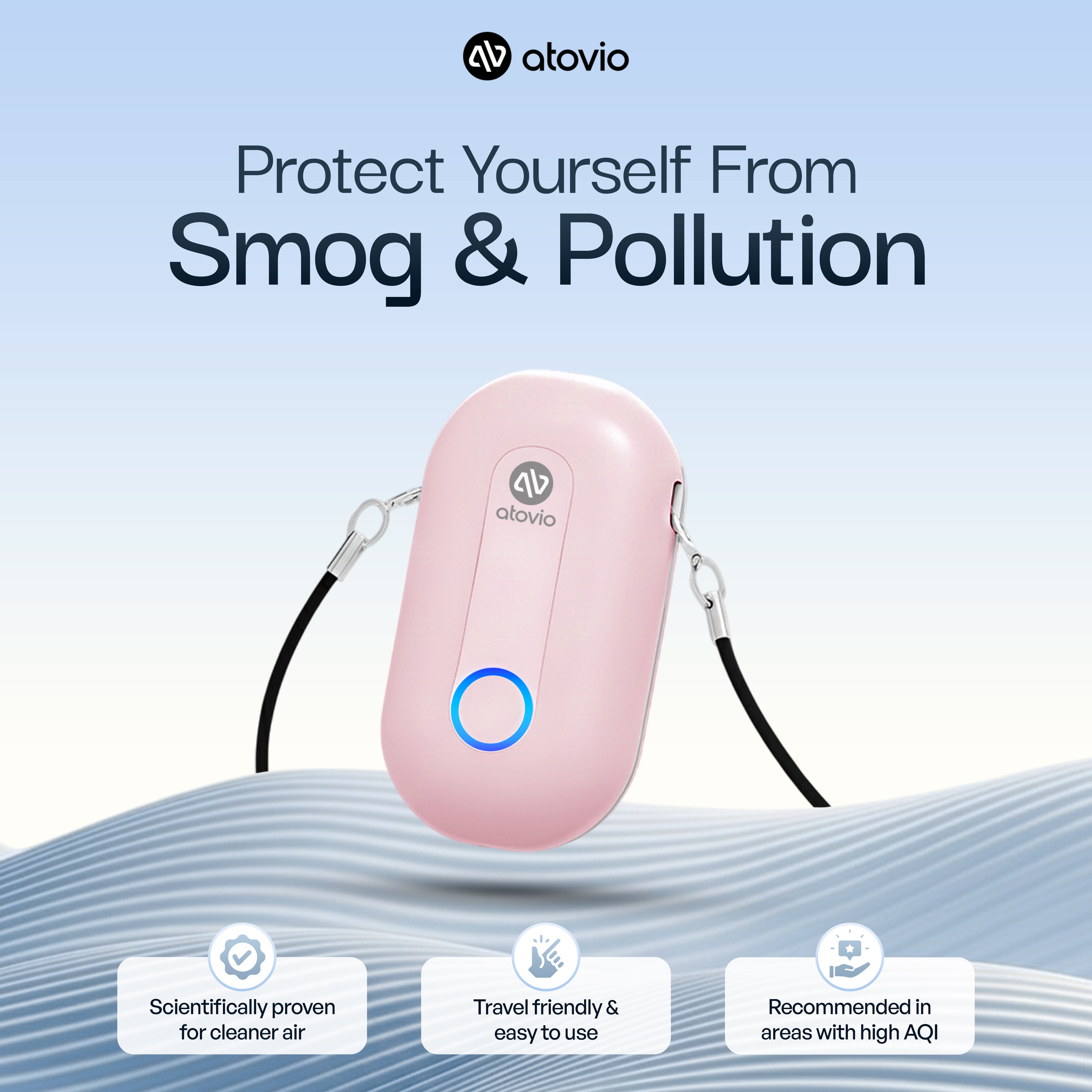 atovio Pebble- India's Most Effective Wearable Air Purifier