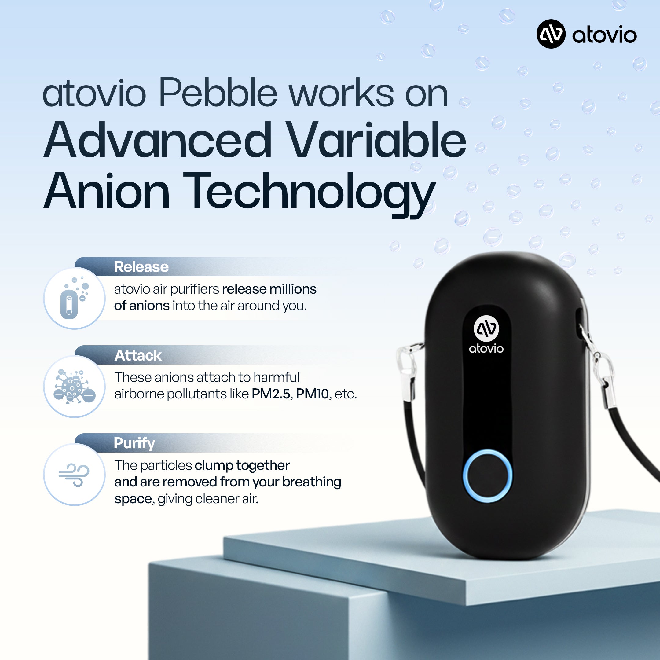 atovio Pebble- India's Most Effective Wearable Air Purifier