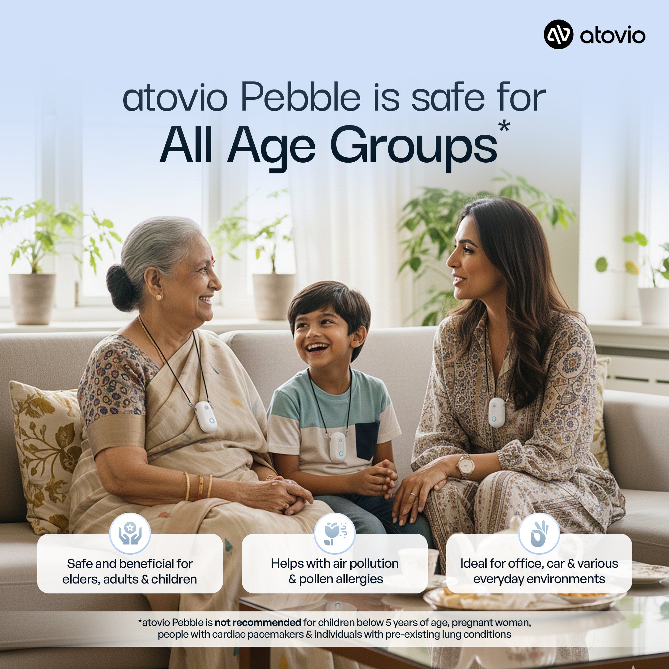 atovio Pebble- India's Most Effective Wearable Air Purifier