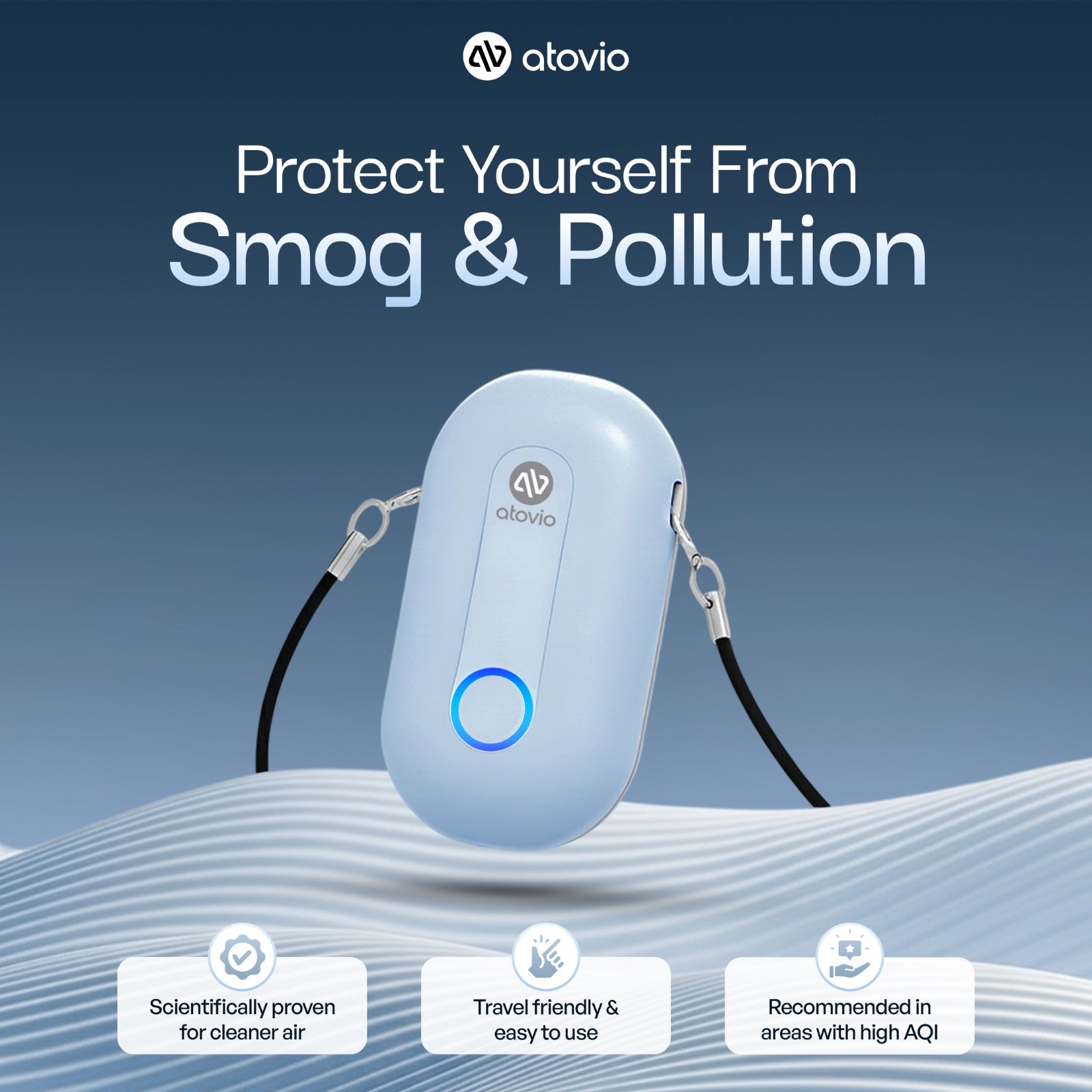 atovio Pebble- India's Most Effective Wearable Air Purifier