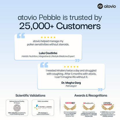 atovio Pebble- India's Most Effective Wearable Air Purifier